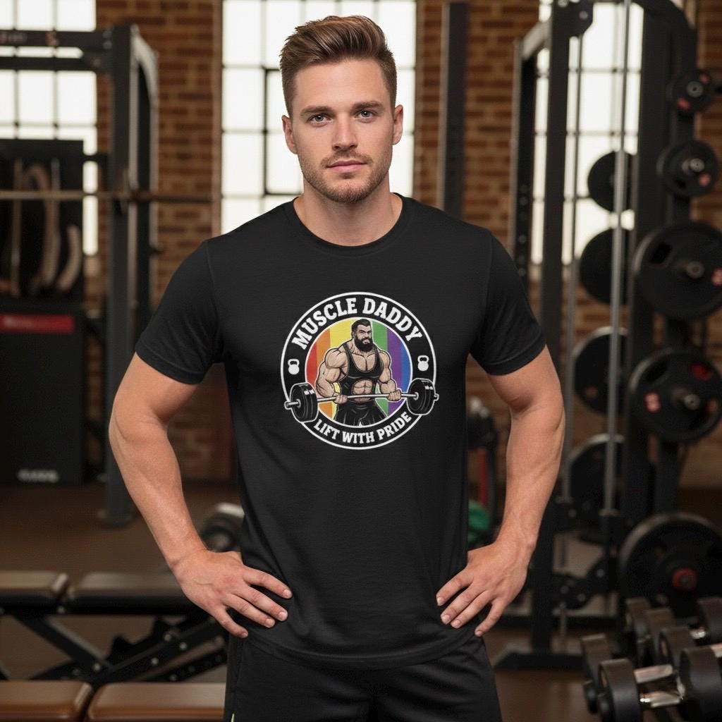 Show Your Strength and Pride: "Muscle Daddy" Graphic Tees and Tanks