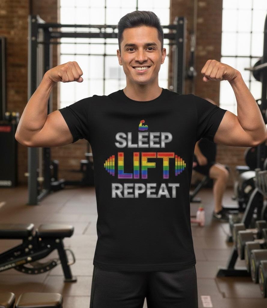 Sleep-Lift-Repeat LGBT Workout Wear