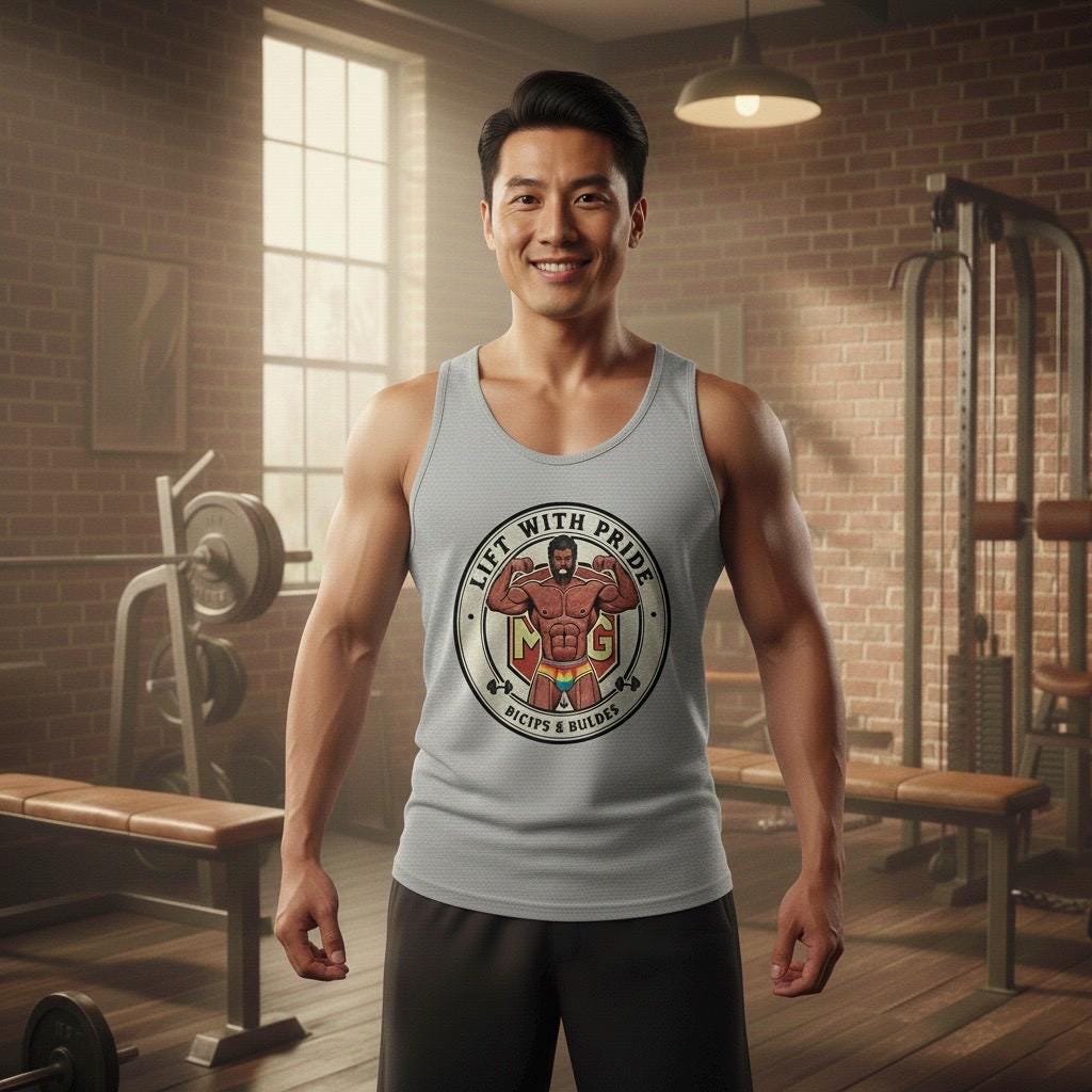 Lift With Pride – Vintage Muscle Graphic Tank