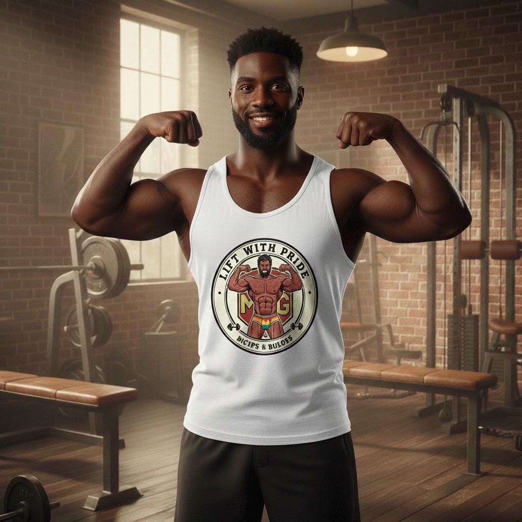 Lift With Pride – Vintage Muscle Graphic Tank