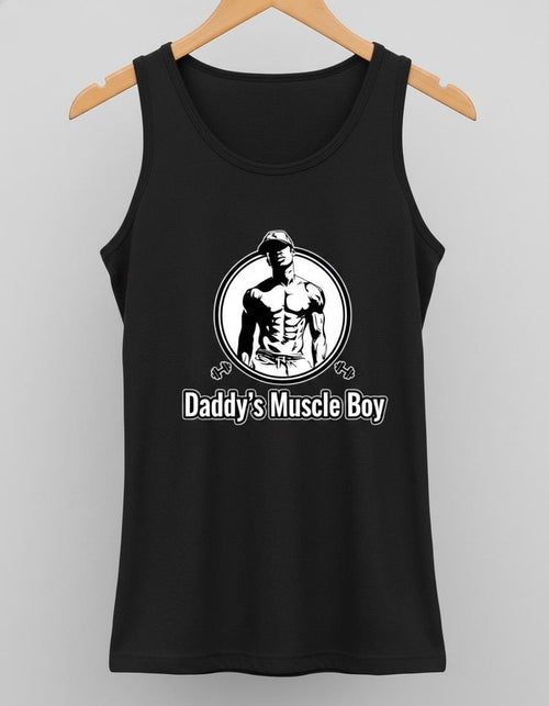 Daddy's Muscle Boy Tank Top - Vintage Style Bodybuilding Shirt - Pride Gym Wear - Men's Athletic Gray Tank - Retro Fitness Graphic Tee