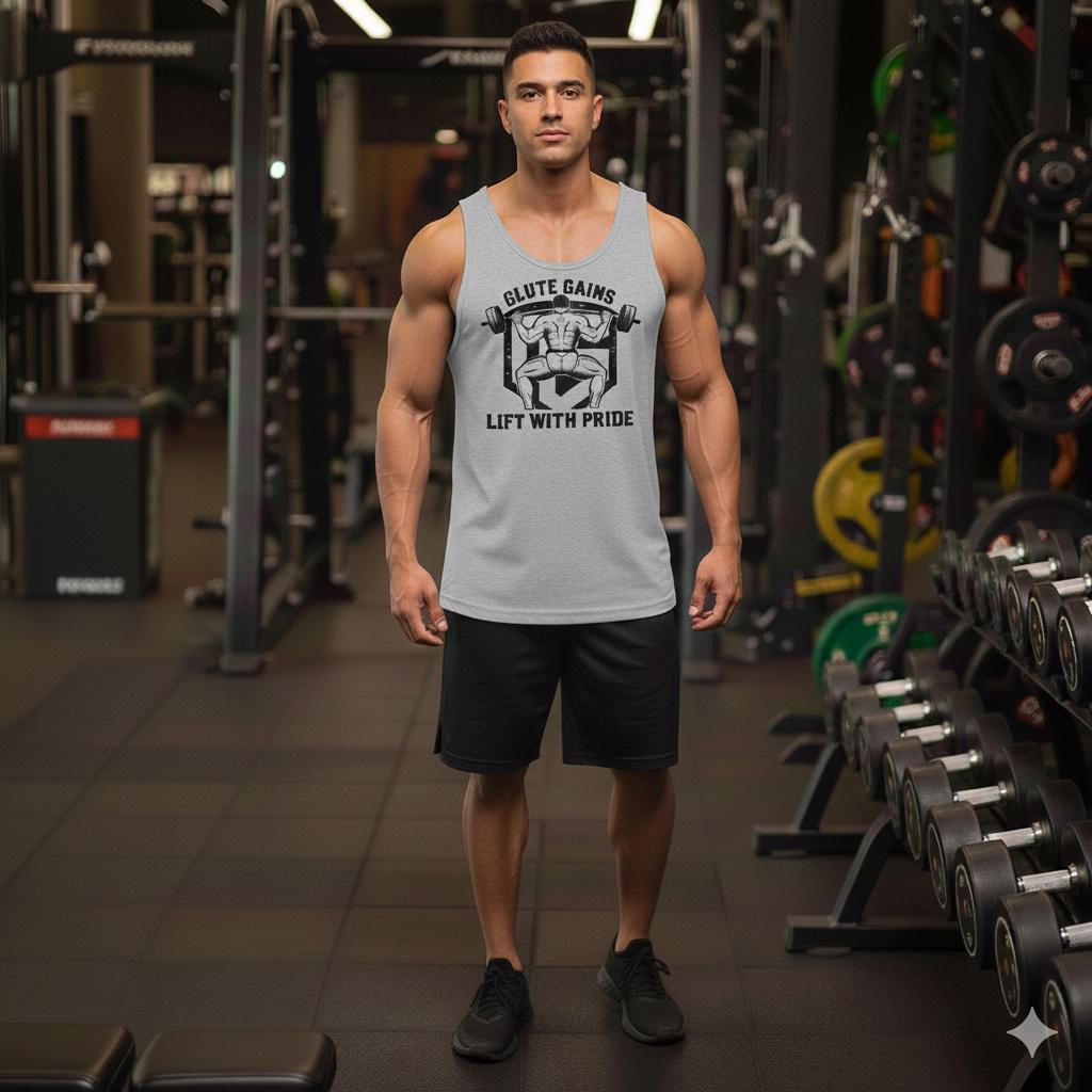 Lift with Pride | Retro Jock Gute Gains Bodybuilding Premium Tank