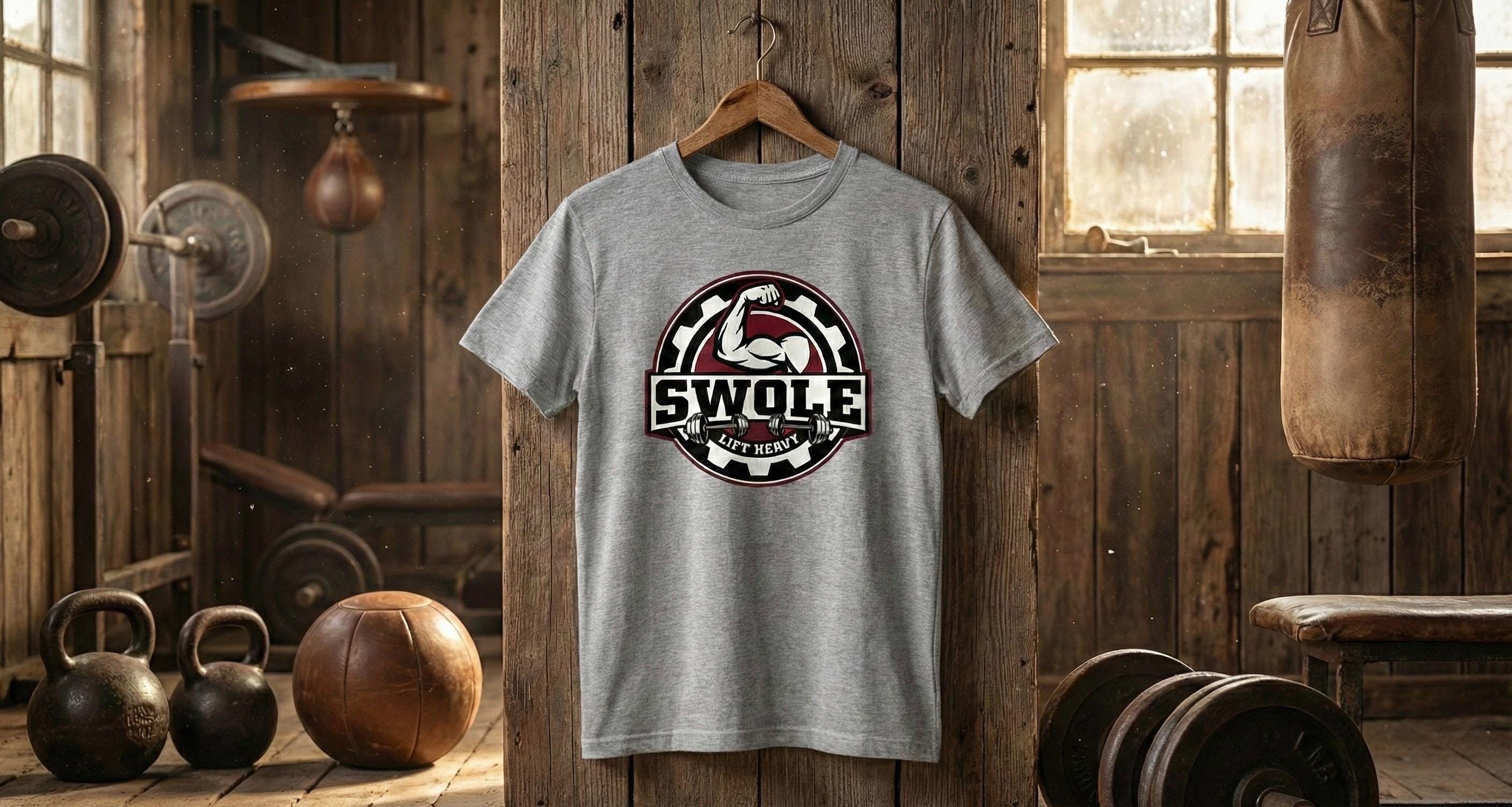 Swole Gym Shirt | Vintage Weightlifting Tee, Lift Heavy