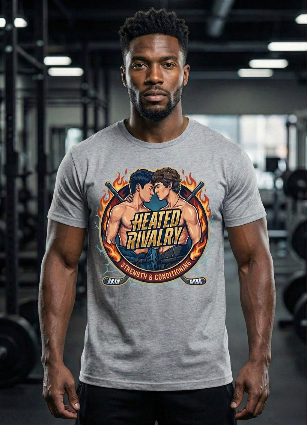 Heated Rivalry Hockey T-Shirt | LGBTQ+ Gym & Romance