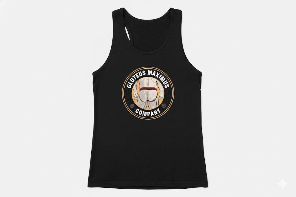 Gluteus Maximus Company Weightlifting Tank Top - Vintage Gym Humor