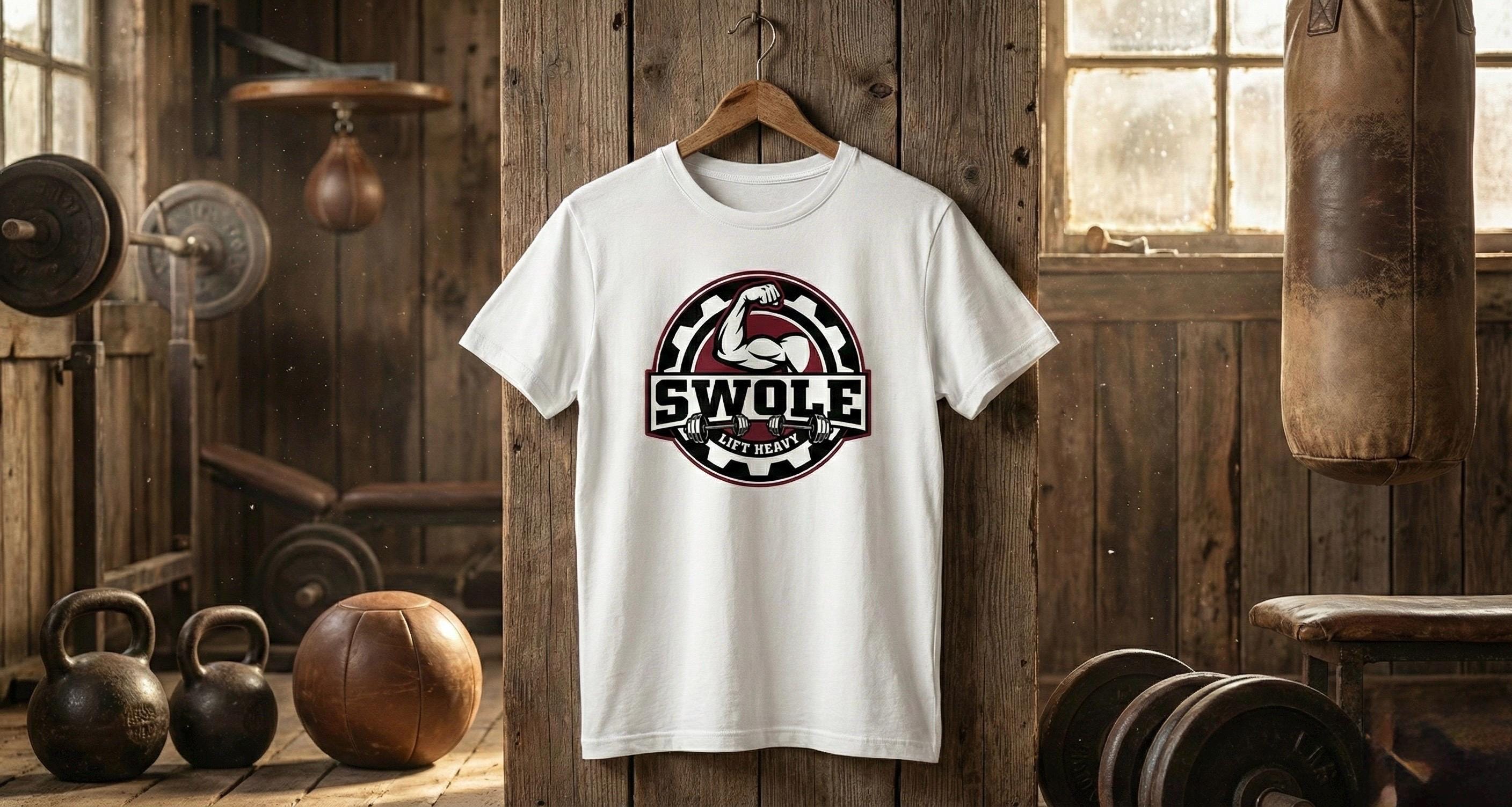 Swole Gym Shirt | Vintage Weightlifting Tee, Lift Heavy