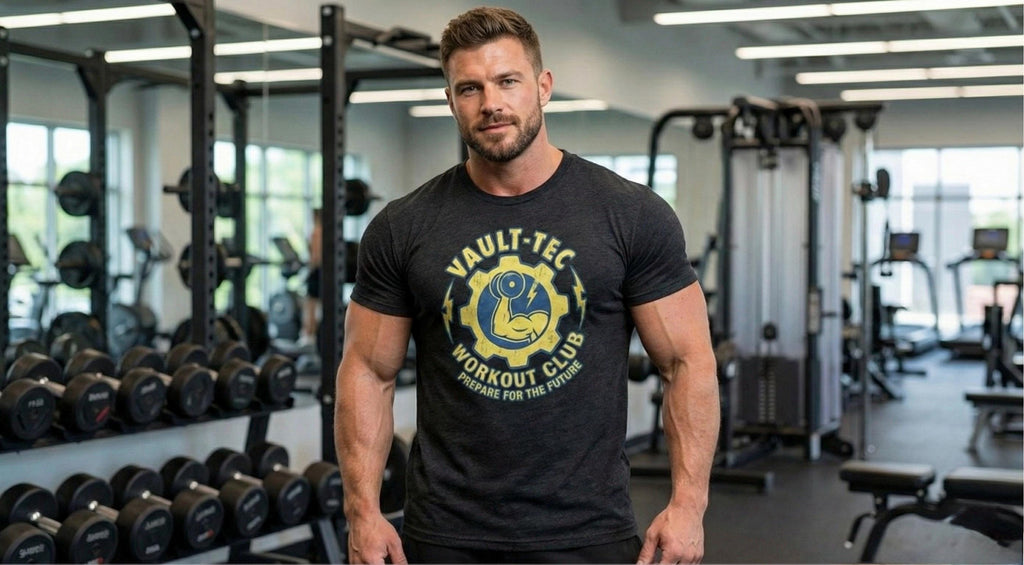 Vault-Tec Workout Club T-Shirt | Fallout Gamer Gym Tee
