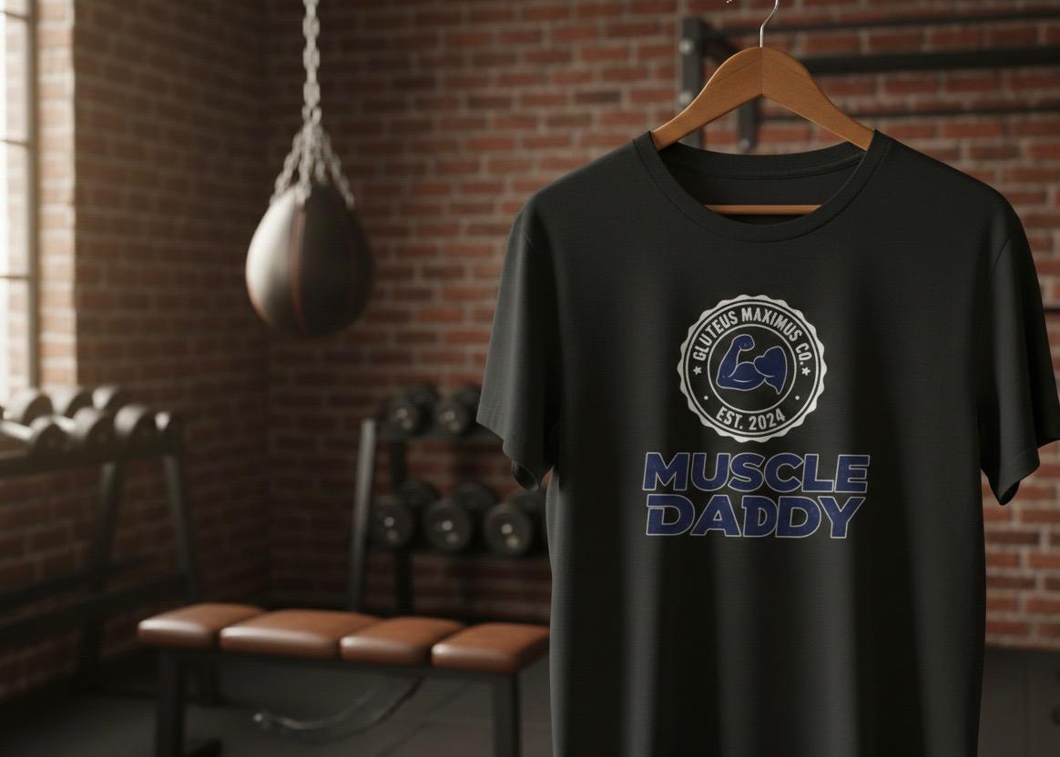 Muscle Daddy Vintage Gym Shirt - Gluteus Maximus Co Est 2024 Bodybuilding Tee - Retro Weightlifting Pump Cover - Athletic Fitness