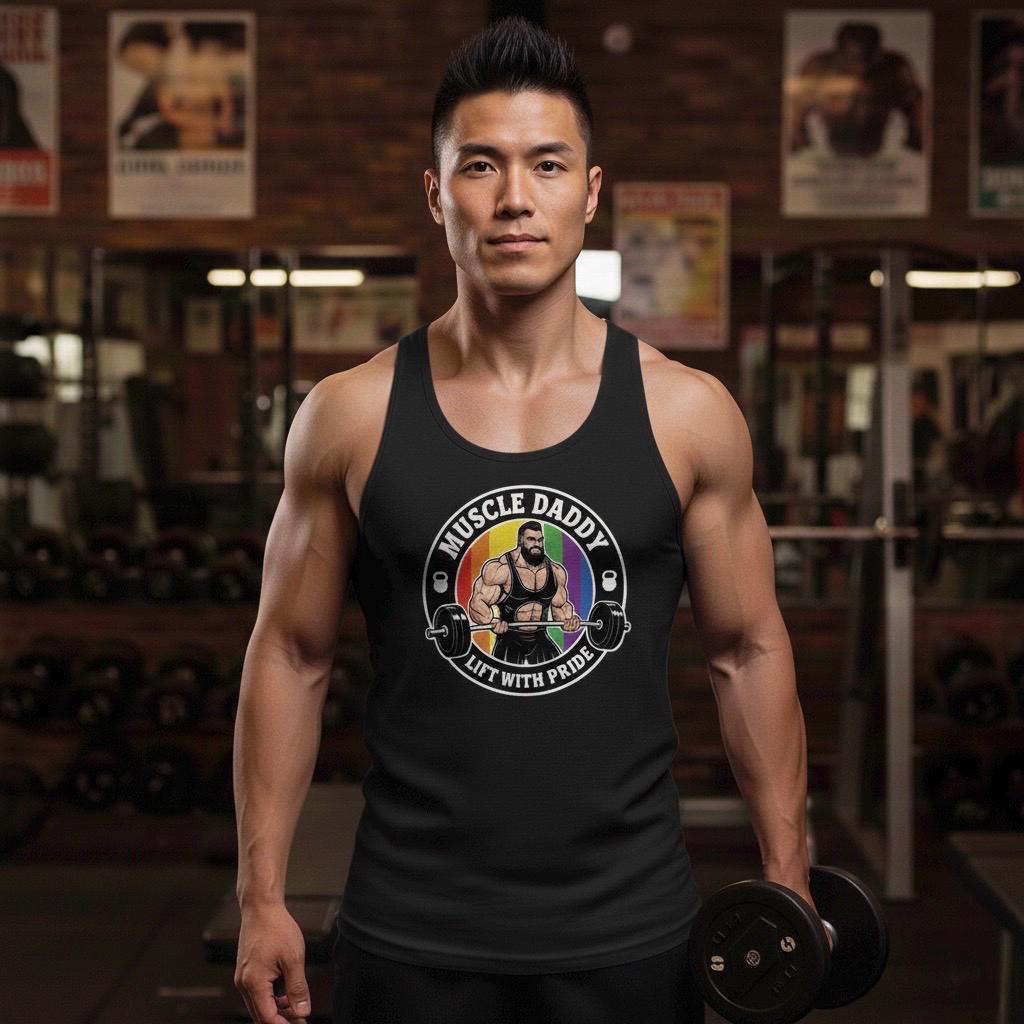 Show Your Strength and Pride: "Muscle Daddy" Graphic Tees and Tanks