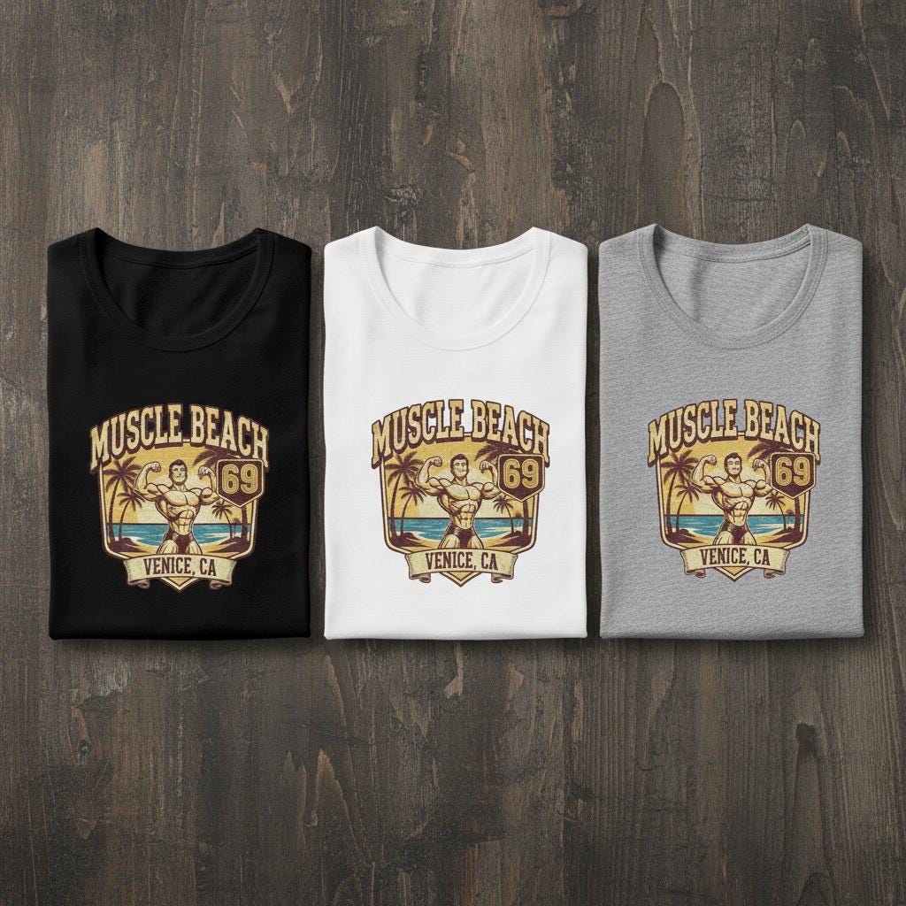 Vintage Muscle Beach Tank Top – 1969 Retro Bodybuilding Gym Shirt