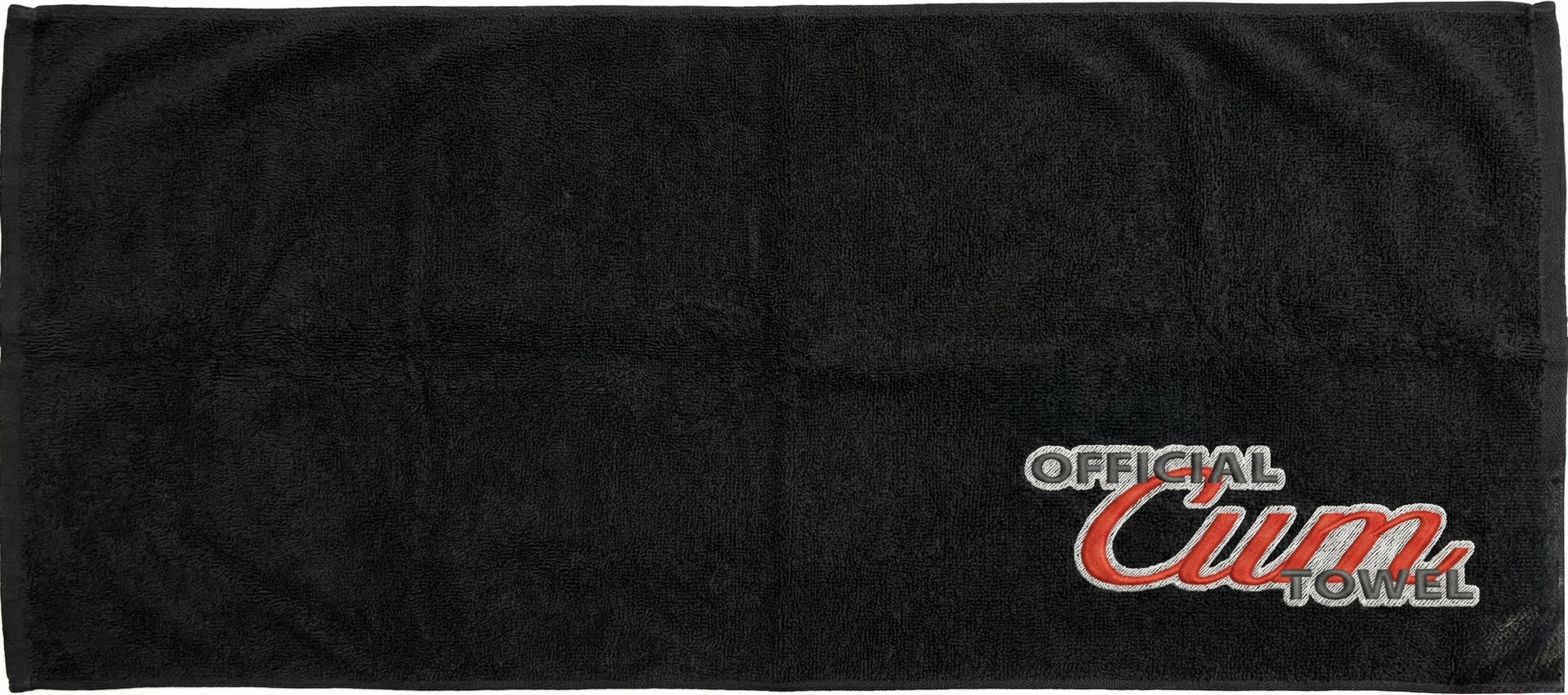 The "Official" Towel | Funny Embroidered Gym Towel | Naughty Gag Gift for Him | Bachelor Party Favor | Black Hand Towel