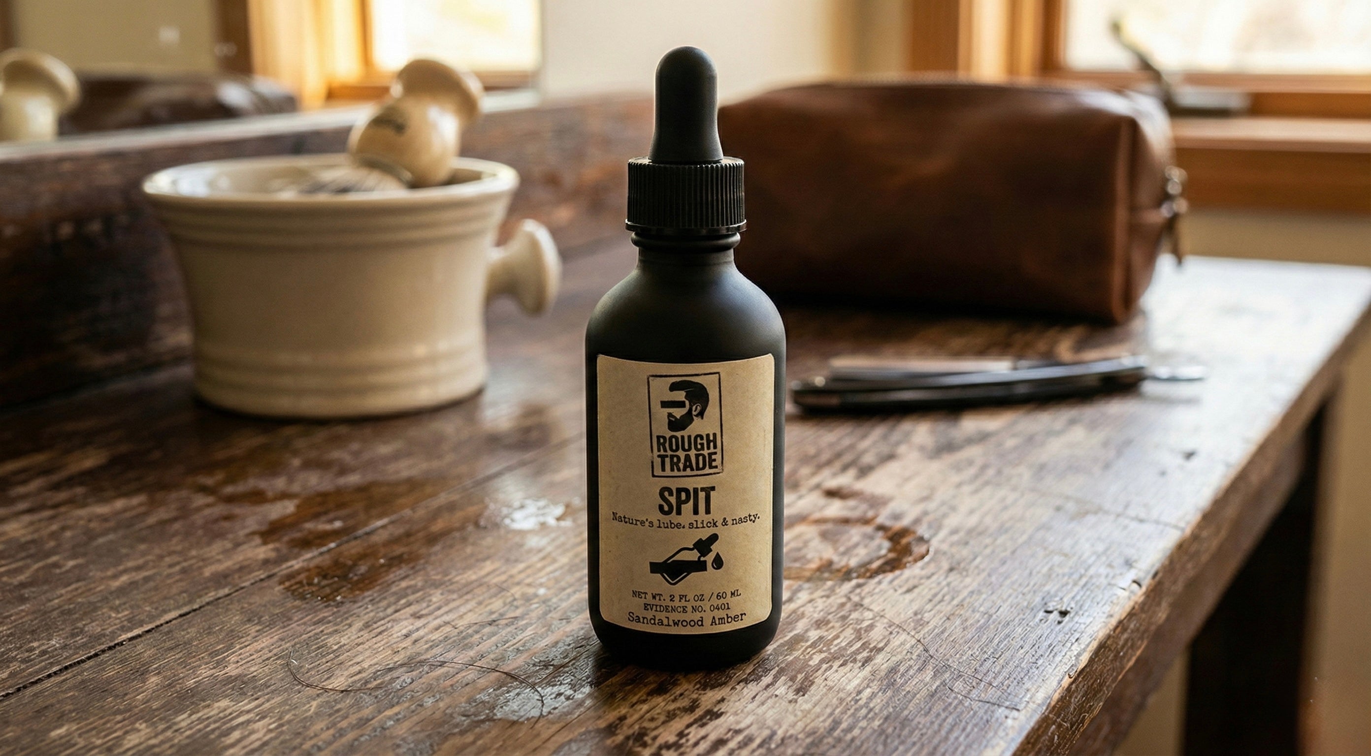 Spit Beard Oil by Rough Trade | Aloe Infused Coconut & Argan Oil | Slick Finish Grooming Gift