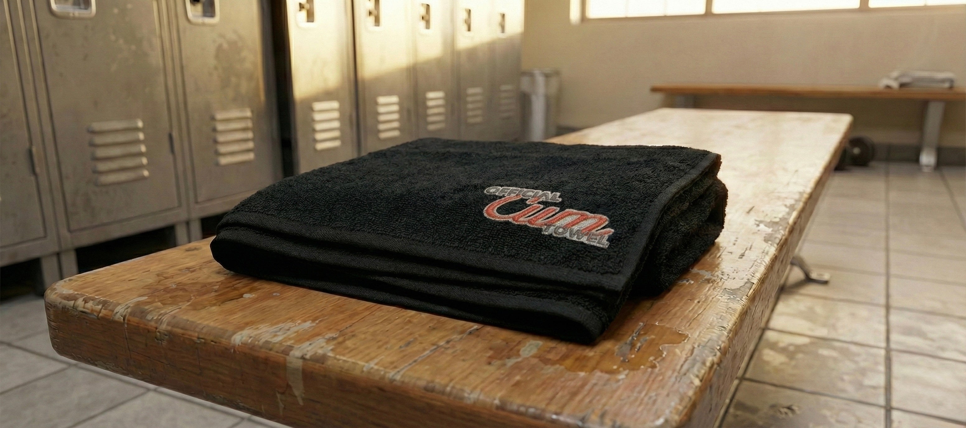 The "Official" Towel | Funny Embroidered Gym Towel | Naughty Gag Gift for Him | Bachelor Party Favor | Black Hand Towel