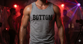 "BOTTOM" Distressed Graphic Tank Top | Gay Pride Shirt | Men's Muscle Tee for Clubbing, Nightlife & Gym | Queer Statement Apparel