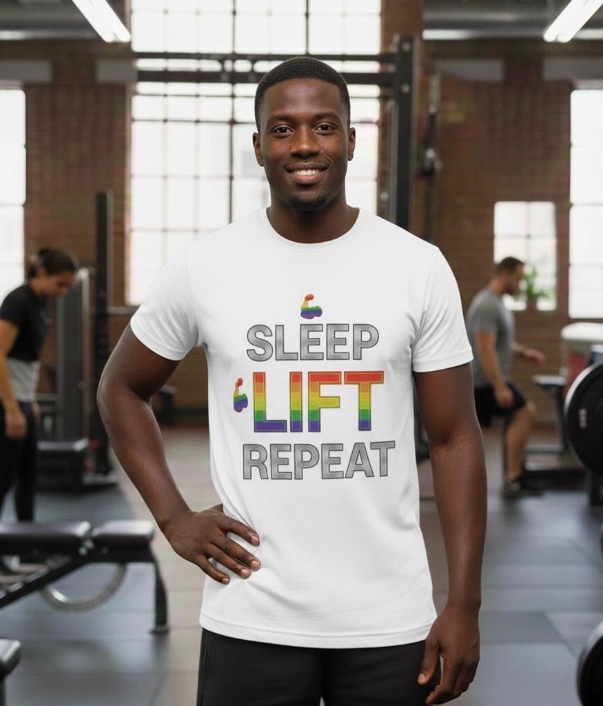 Sleep-Lift-Repeat LGBT Workout Wear