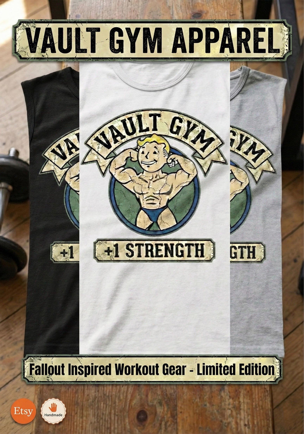 Vault Gym Sleeveless Tee | Fallout Gamer Workout Tank