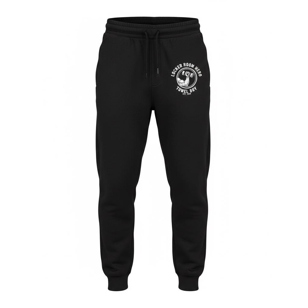 Vintage 1969 Locker Room Hero Sweatpants/Joggers - Retro Bodybuilding Joggers - Towel Boy Athletic Dept. Gym Humor Pants - Unisex Fitnes
