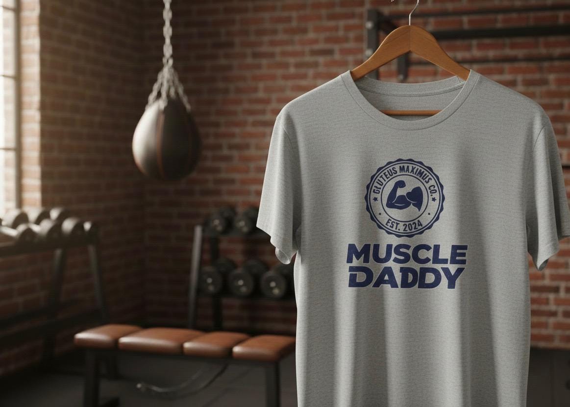 Muscle Daddy Vintage Gym Shirt - Gluteus Maximus Co Est 2024 Bodybuilding Tee - Retro Weightlifting Pump Cover - Athletic Fitness