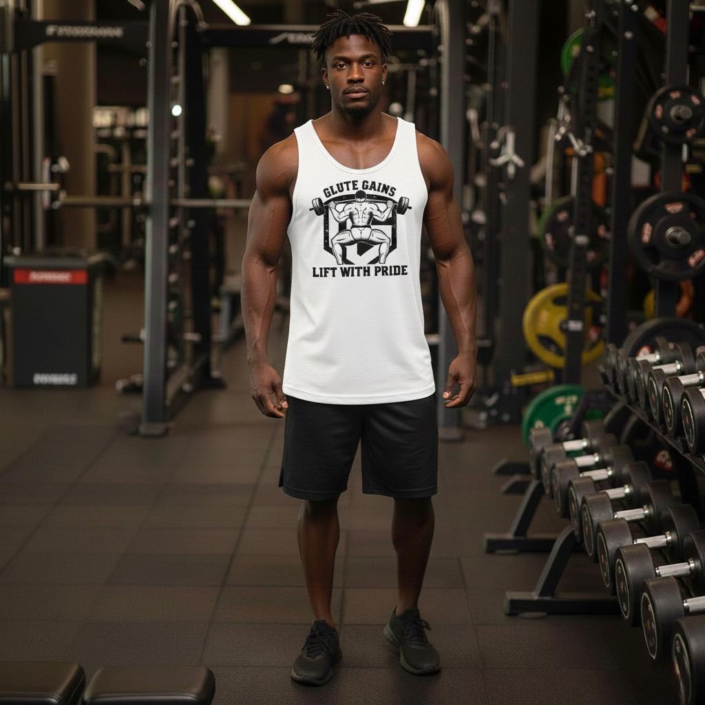 Lift with Pride | Retro Jock Gute Gains Bodybuilding Premium Tank