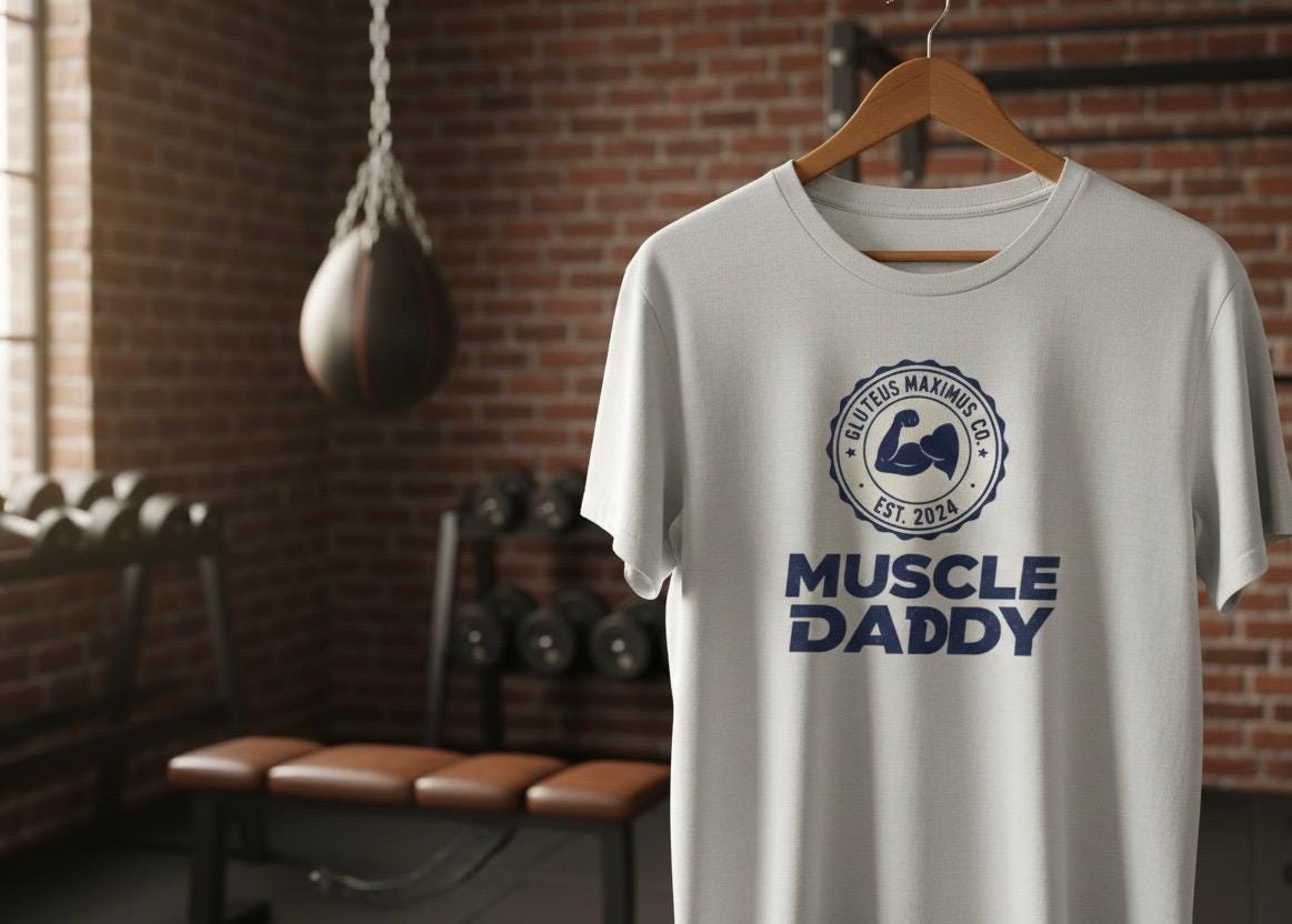 Muscle Daddy Vintage Gym Shirt - Gluteus Maximus Co Est 2024 Bodybuilding Tee - Retro Weightlifting Pump Cover - Athletic Fitness