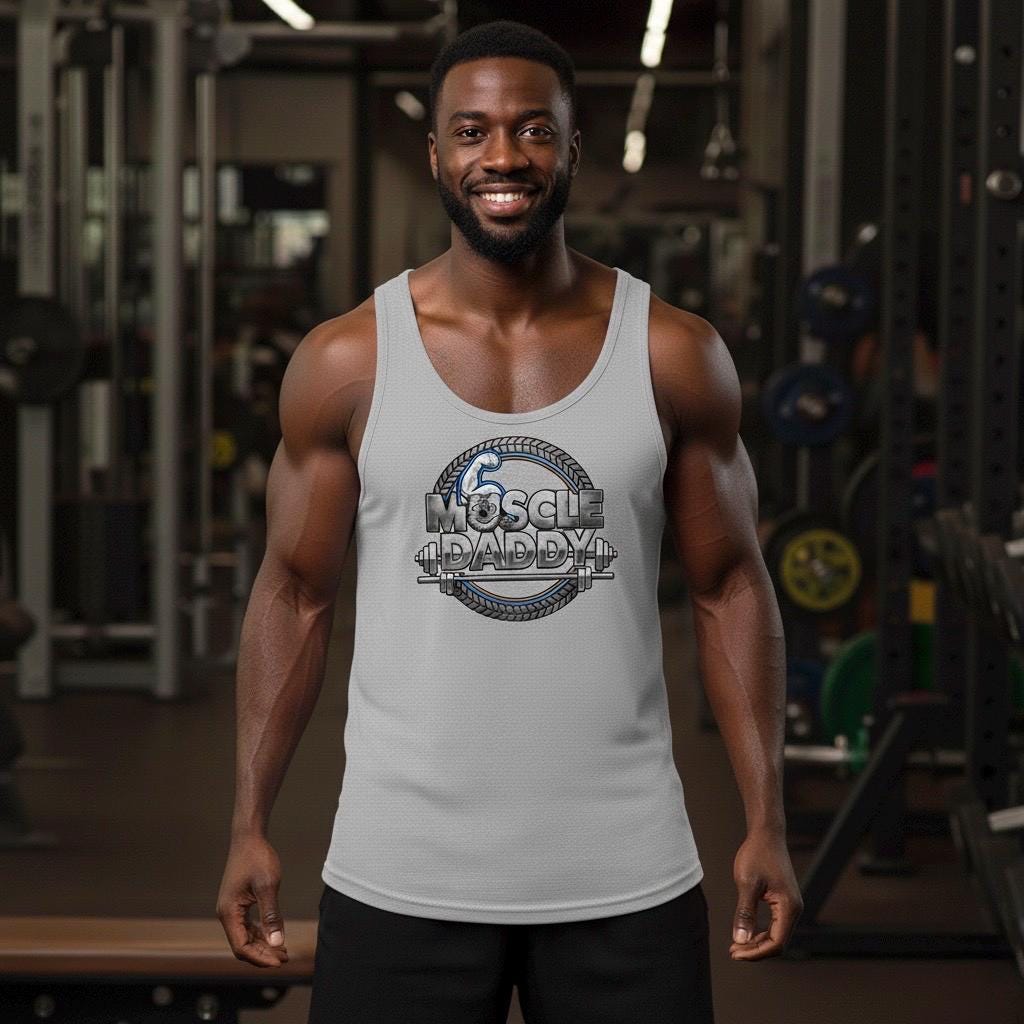 Muscle Daddy Workout Tank Top – Gym Stringer, Bodybuilding Apparel