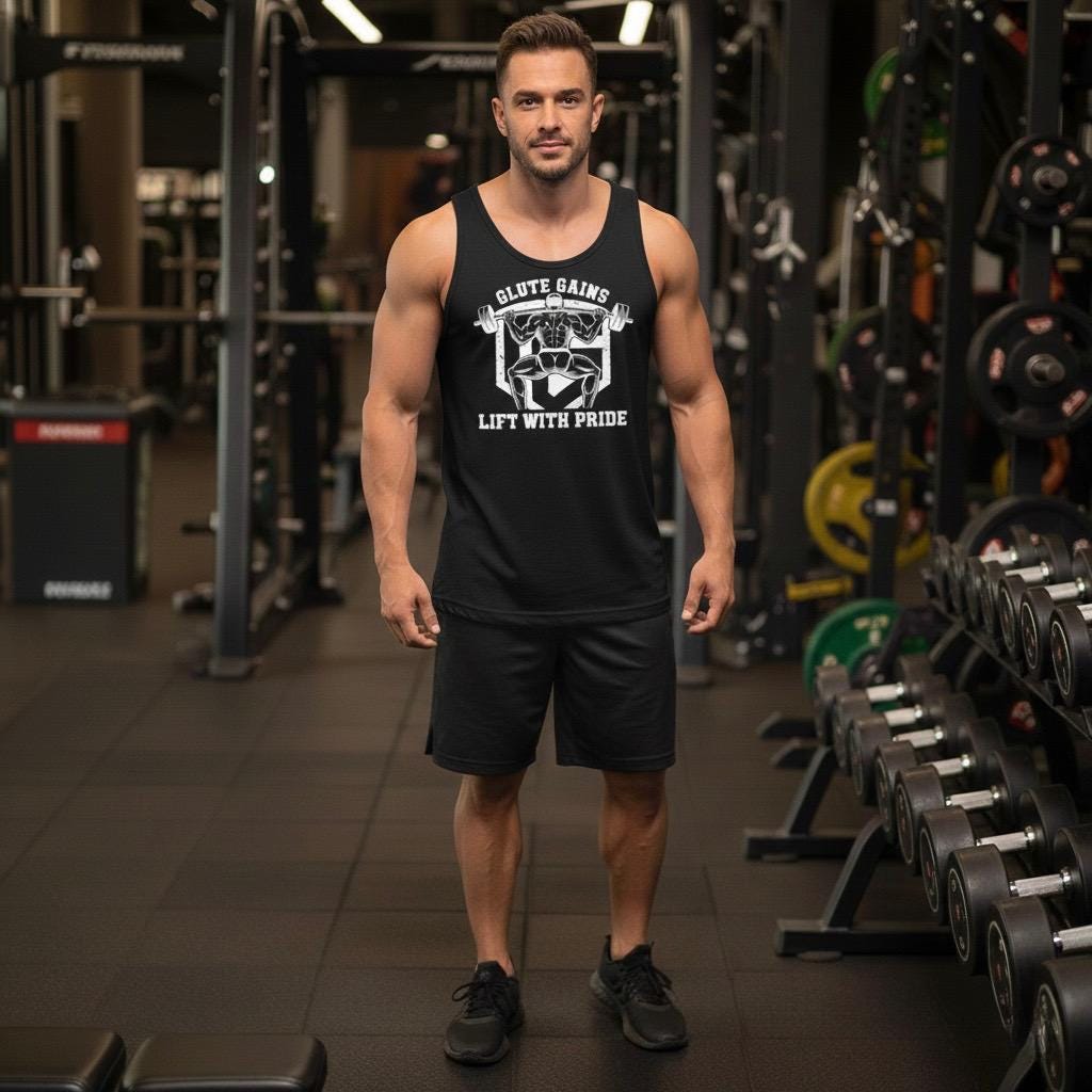 Lift with Pride | Retro Jock Gute Gains Bodybuilding Premium Tank