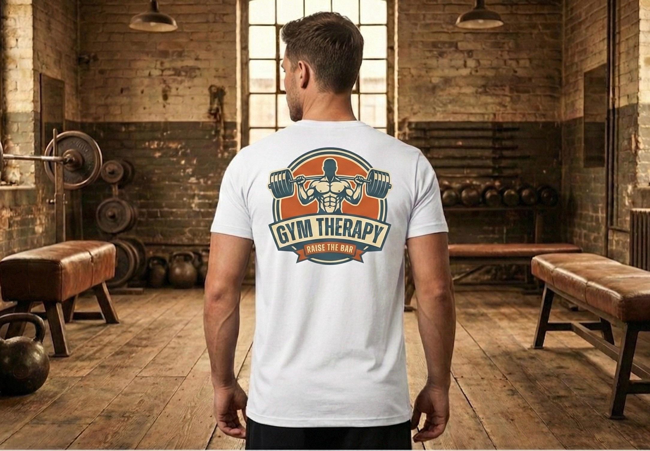 Vintage Gym Therapy T-Shirt | Old School Bodybuilding, Powerlifting