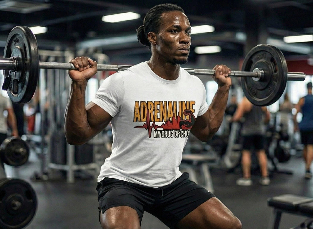 Adrenaline Gym T-Shirt | Vintage Weightlifting Tee, Bodybuilding Apparel