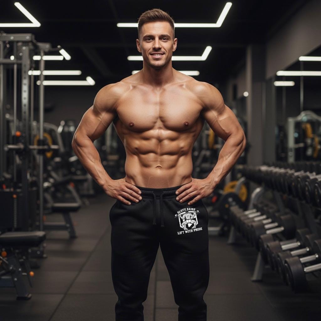 Lift With Pride" Premium Athletic Joggers – Men's Gym Workout LGBTQ Apparel