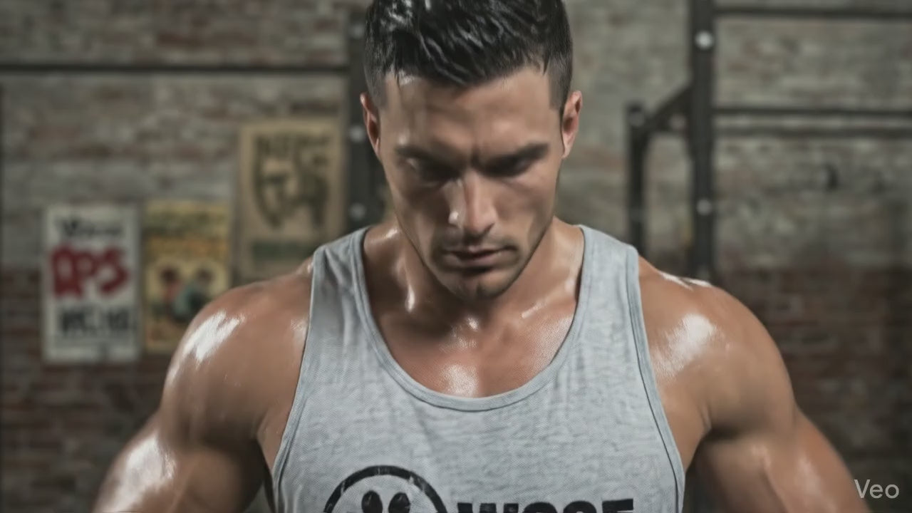 WOOF Distressed Paw Print Muscle Tank | Gay Pride Gym Shirt | Bear, Otter & Pup Apparel | Men’s Clubwear & Workout Top